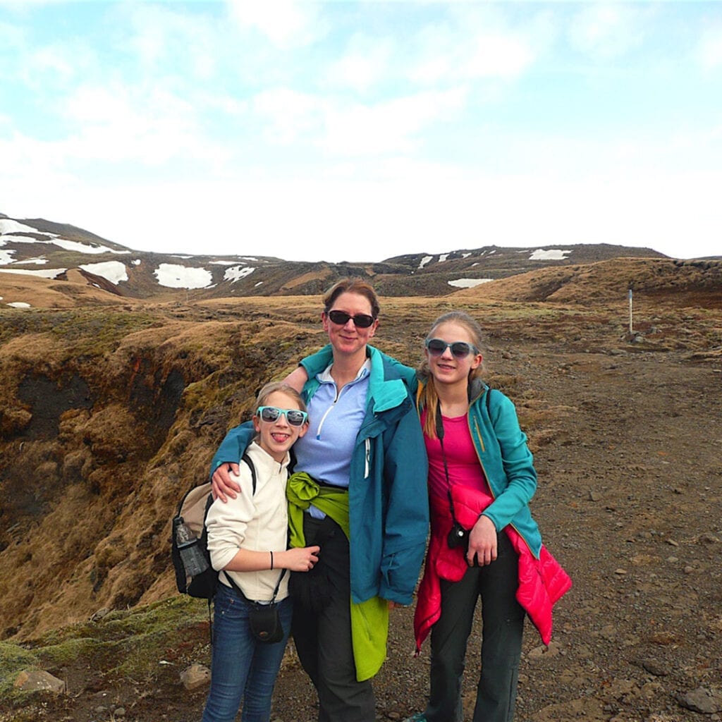 Bellevue fertility specialist Dr. Angela Thyer hiking with her two children