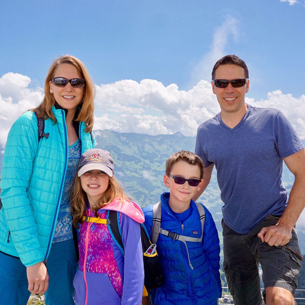 Seattle fertility specialist, Dr. Lynn Davis, hiking with husband and 2 kids
